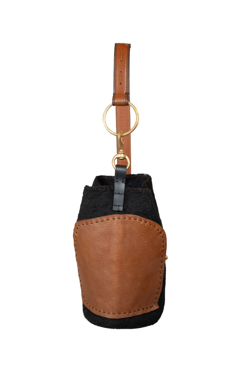 Mochila Arhuaca Mediana con Cuero Italiano